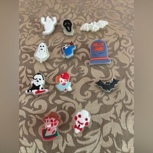 Lot Of 11 Croc Charms Some Glow In The Dark Halloween Clear Background Bat Ghost